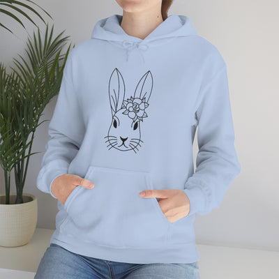 Bunny with flower - Hooded Sweatshirt
