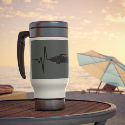 Muscle Car Heartbeat - Stainless Steel Travel Mug with Handle, 14oz