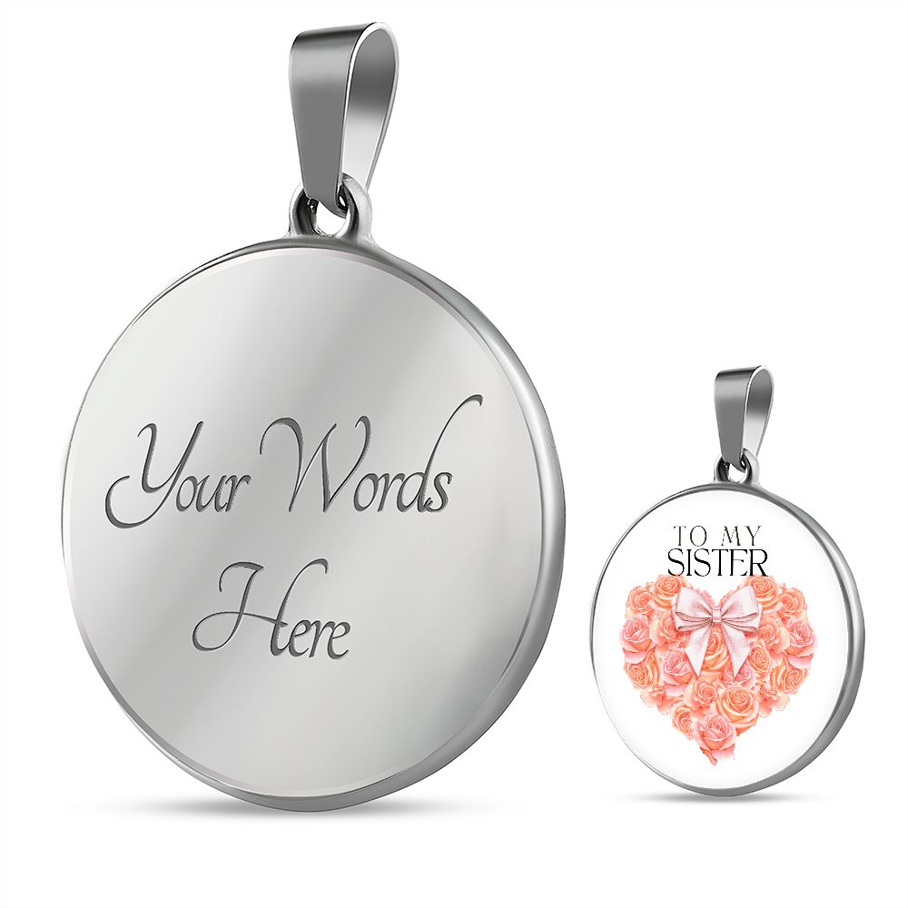 Gift To Sister - Circle Personalized Necklace - Silver & Gold Variants