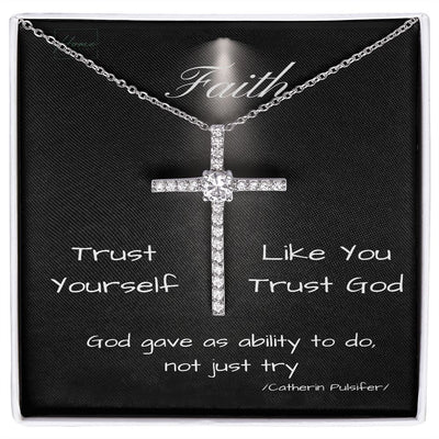 Faith Gift - Cross Gift - Faith Necklace - CZ Cross Necklace