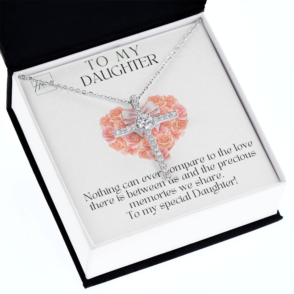 Gift To Daughter - Crystals Cross Necklace - high Grade CZ Crystals