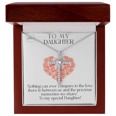Gift To Daughter - Crystals Cross Necklace - high Grade CZ Crystals
