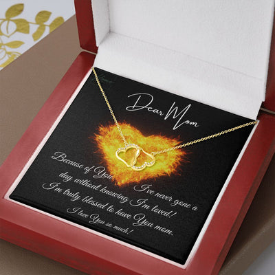 Gift To Mom -  Love Forever Necklace - Solid10k Gold & 18 Single Cut Diamonds