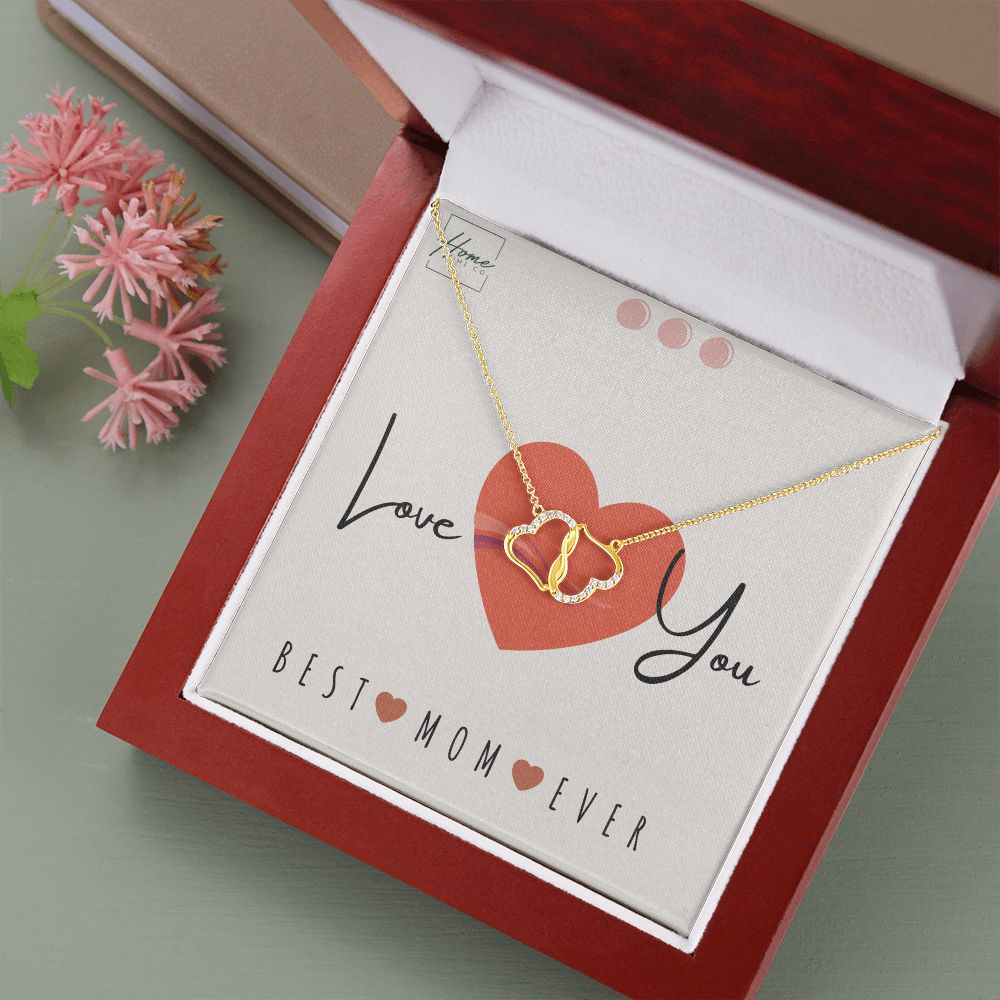 Gift To Mom - Everlasting Love - Solid 10k Gold & 18 Single Cut Diamonds