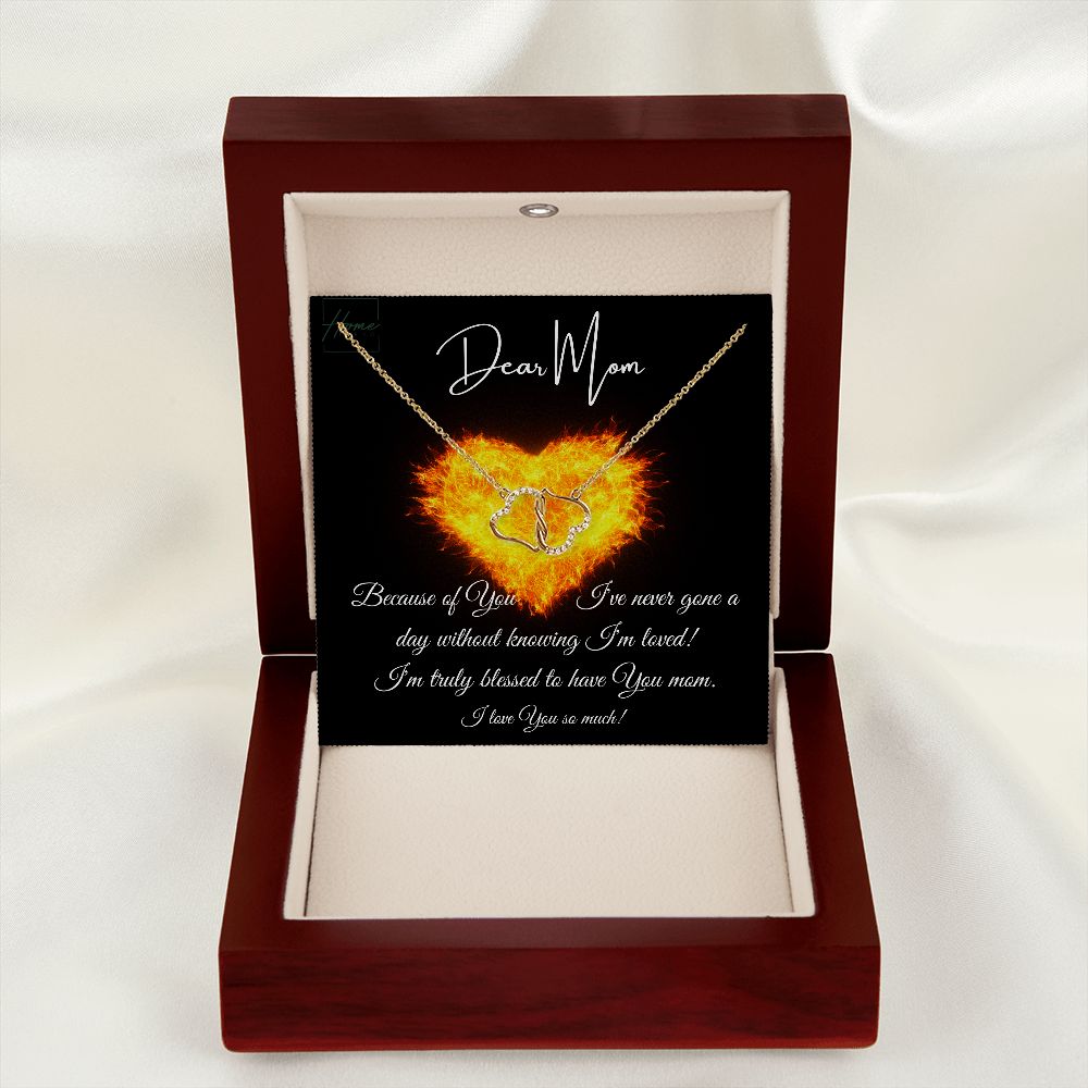 Gift To Mom -  Love Forever Necklace - Solid10k Gold & 18 Single Cut Diamonds