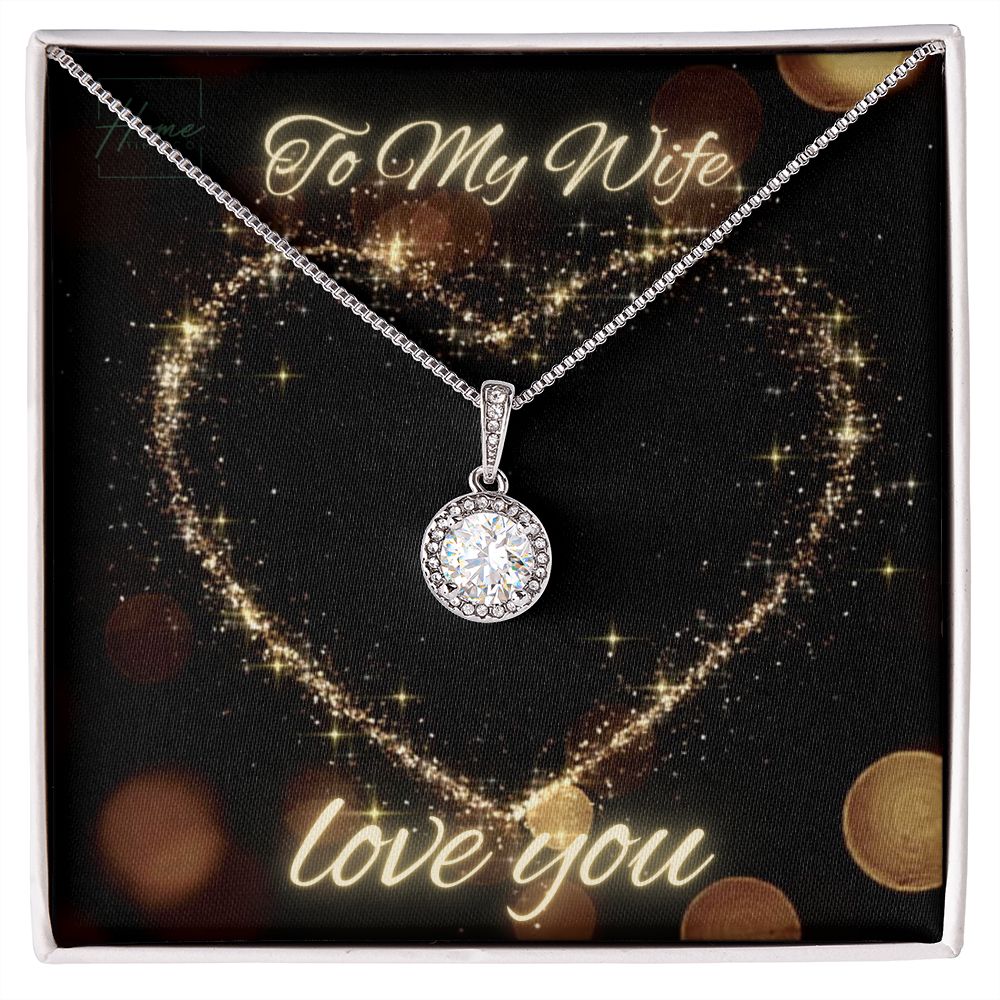 Gift To Wife - Eternal Hope Necklace - White Gold Finish