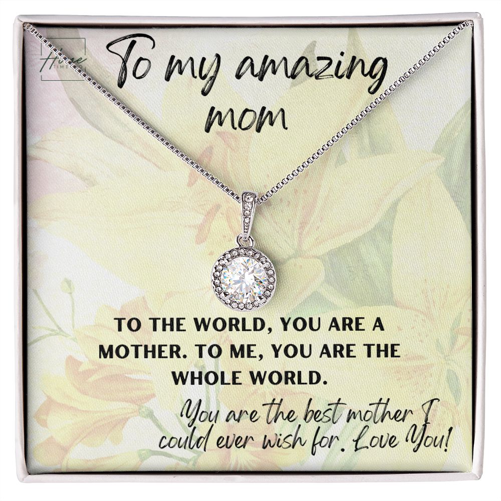 Gift For Mom - Eternal Hope Necklace - White Gold Finish