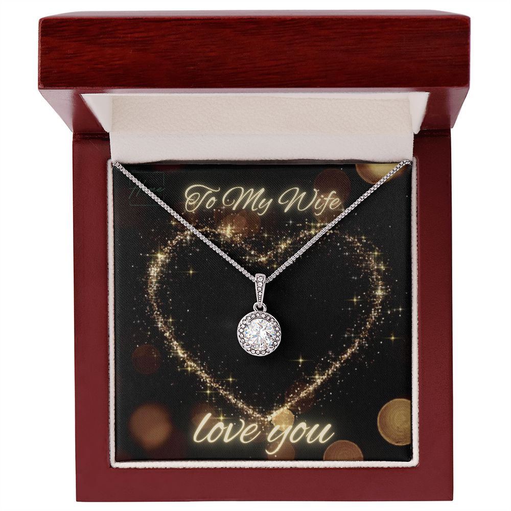 Gift To Wife - Eternal Hope Necklace - White Gold Finish
