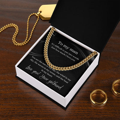 Gift For Boyfriend -Cuban Link Chain - Stainless Steel & Yellow Gold Variants