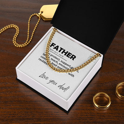 Gift For Dad - Cuban Link Chain - White Gold & Yellow Gold Variants