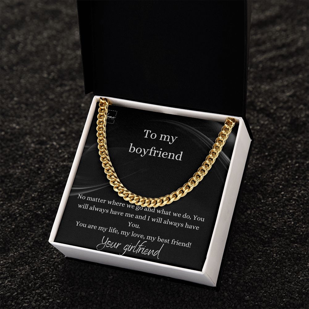 Gift For Boyfriend - Cuban Link Chain - Stainless Steel & Yellow Gold Variants