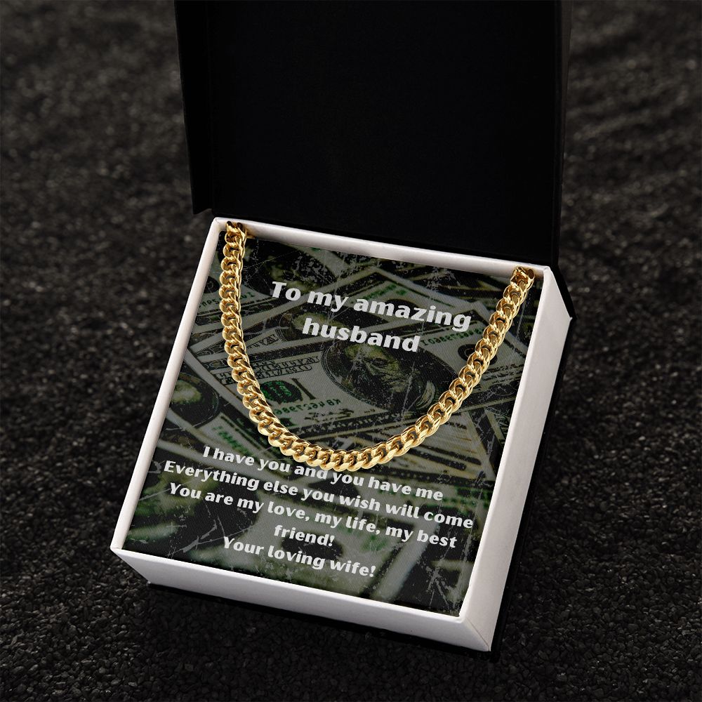 Gift For Husband - Cuban Link Chain - Stainless Steel & Yellow Gold Variants