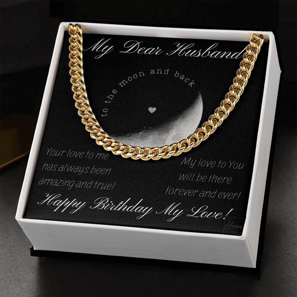 Gift To Husband From Wife, Cuban Link Chain (Lux Box + Length Extension)