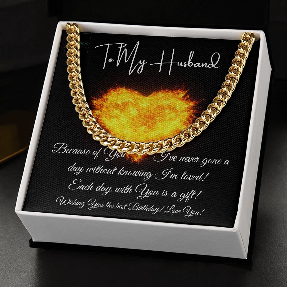 Gift To Husband, Birthday Gift To Husband, Cuban Link Chain (Lux Box + Length Extension)
