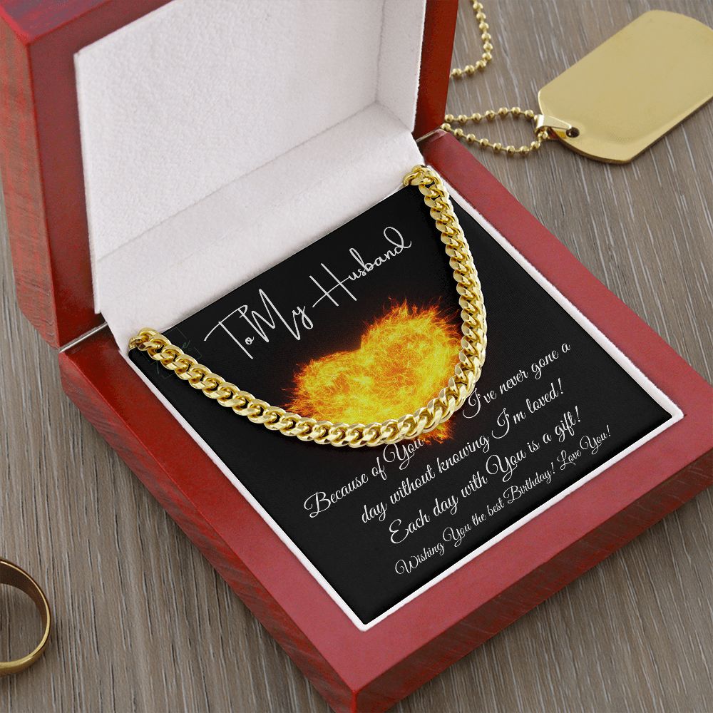 Gift To Husband, Birthday Gift To Husband, Cuban Link Chain (Lux Box + Length Extension)