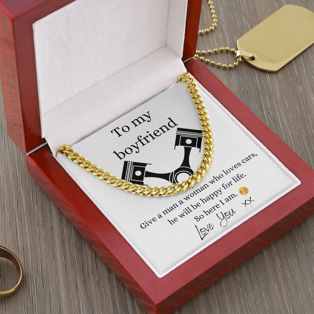 Gift To Boyfriend - Cuban Link Chain - Steel &Yellow Gold Variants