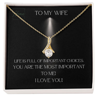 Gift To Wife - Alluring Beauty Necklace (White & Yellow Gold Variants)