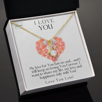 I Love You Gift - Gift For Her - Alluring Beauty Necklace (White & Yellow Gold Finishes)