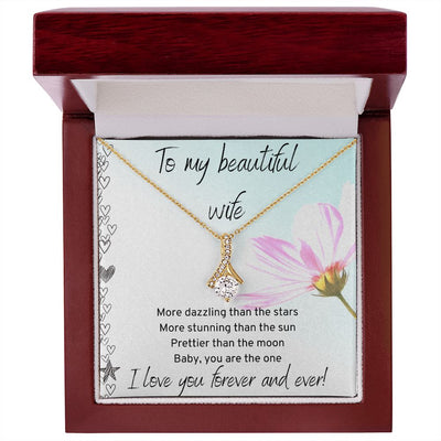 Gift For Wife - Alluring Beauty Necklace - White & Yellow Gold Variants