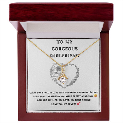 Gift To Girlfriend - Alluring Beauty Necklace - White & Yellow Gold Variants