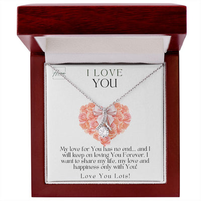 I Love You Gift - Gift For Her - Alluring Beauty Necklace (White & Yellow Gold Finishes)