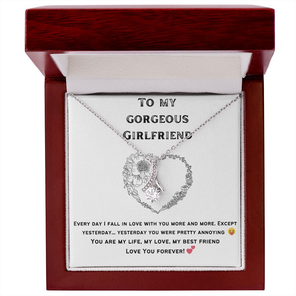 Gift To Girlfriend - Alluring Beauty Necklace - White & Yellow Gold Variants