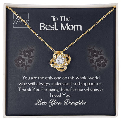 Gift For Mom - Love Knot Necklace - White Gold & Yellow Gold Variants