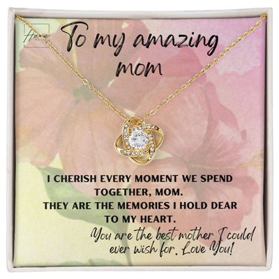 Gift For Mom - Love Knot Necklace - White & Yellow Gold Variants