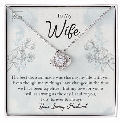 Gift To Wife - Love Knot Necklace - White & Yellow Gold Variants