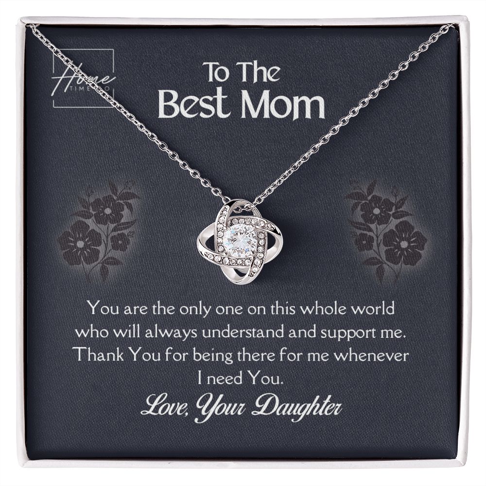 Gift For Mom - Love Knot Necklace - White Gold & Yellow Gold Variants