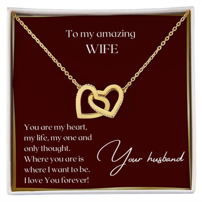 Gift For Wife - Interlocking Hearts Necklace