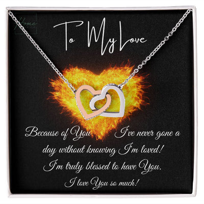 Gift To Loved One - Gift To Her - Valentines Day Gift - Interlocking Hearts Necklace
