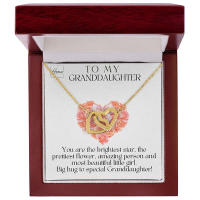 Gift To Granddaughter - Interlocking Hearts Necklace (White & Yellow Gold Variants)