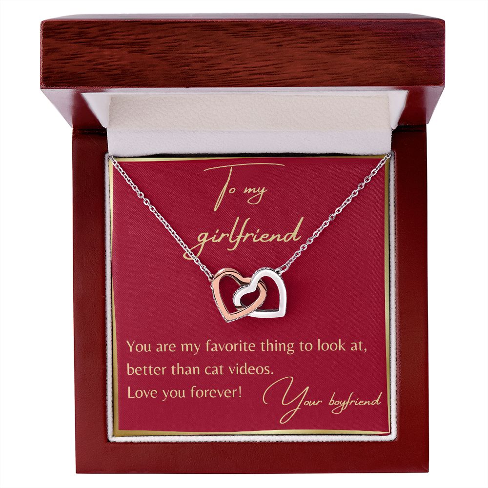 Gift To Girlfriend - Interlocking Hearts Necklace