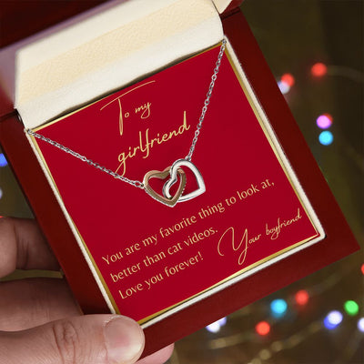 Gift To Girlfriend - Interlocking Hearts Necklace