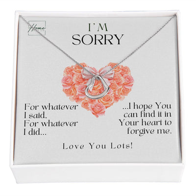 I'm Sorry Gift - Delicate Heart Necklace (White & Yellow Gold Finish)