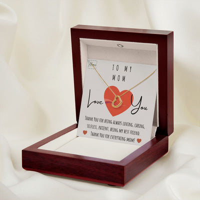 Gift To Mum - Delicate Heart Necklace - White & Yellow Gold Variants