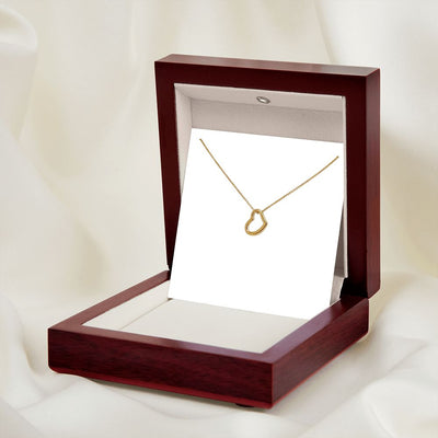 Gift To Mom - Delicate Heart Necklace - White & Yellow Gold Variants