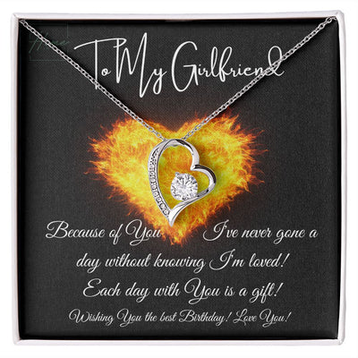 Gift To Girlfriend - Forever Love Necklace - White Gold or Yellow Gold