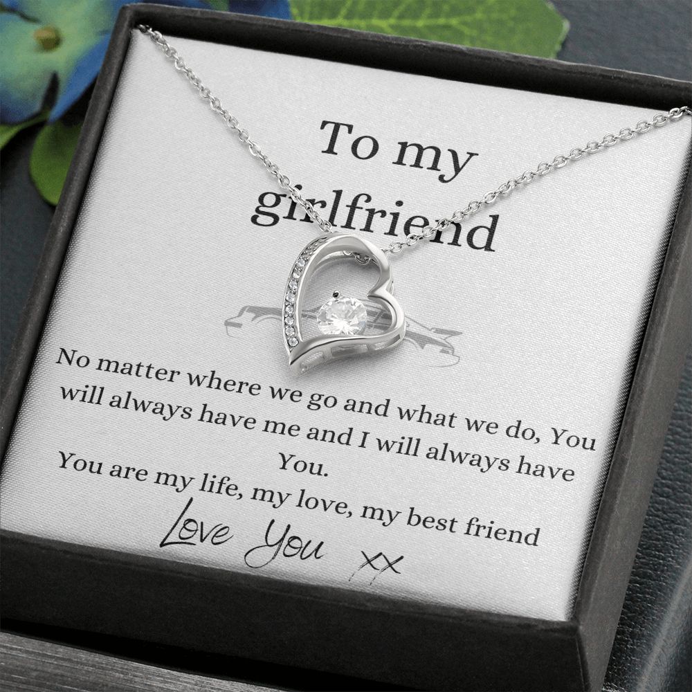 Gift To Girlfriend - Forever Love Necklace - White & Yellow Gold VAriants