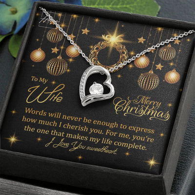Gift For Wife - Forever Love Necklace - White Gold & Yellow Gold Variants