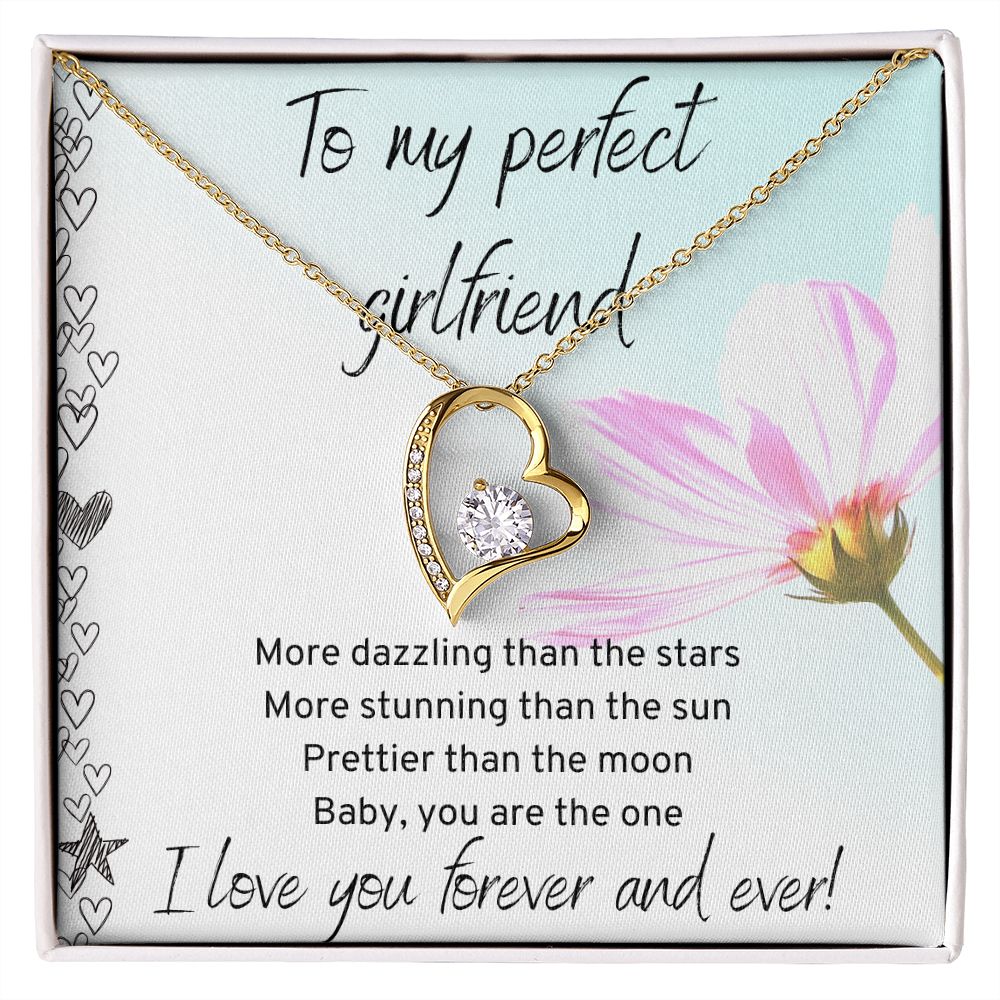 Gift For Girlfriend - Forever Love Necklace - White & Yellow Gold Variants