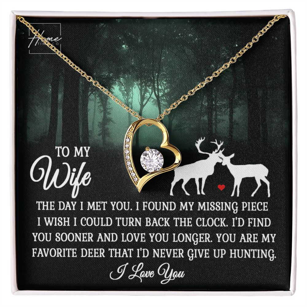 Gift To Wife - Forever Love Necklace - White & Yellow Gold Variants