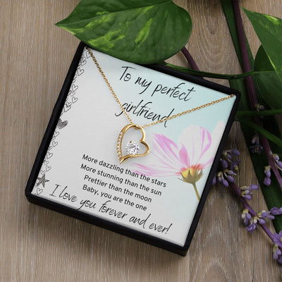 Gift For Girlfriend - Forever Love Necklace - White & Yellow Gold Variants