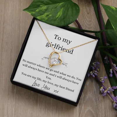 Gift To Girlfriend - Forever Love Necklace - White & Yellow Gold VAriants