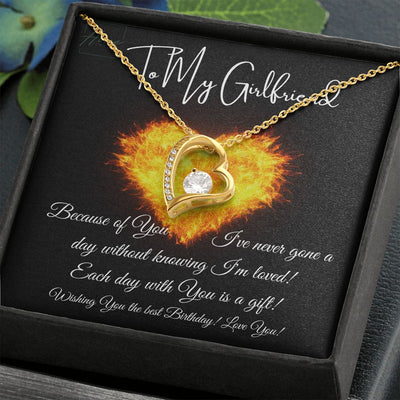 Gift To Girlfriend - Forever Love Necklace - White Gold or Yellow Gold