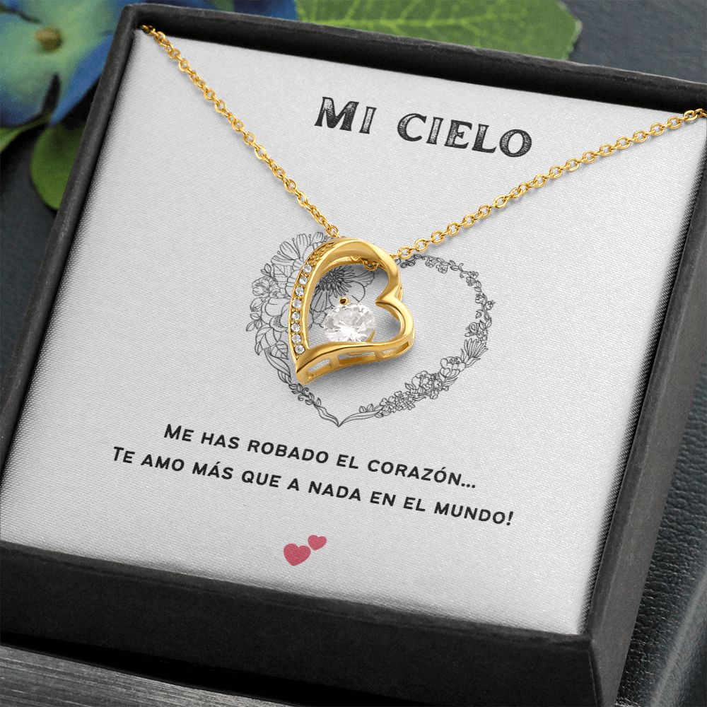 Gift To Wife - Heart Necklace - White & Yellow Gold Variants