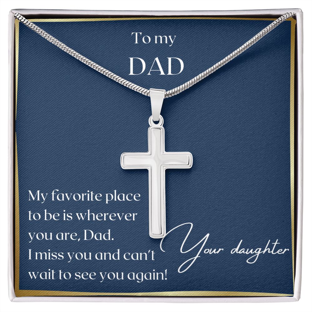 Gift For Dad - Stainless Cross Necklace