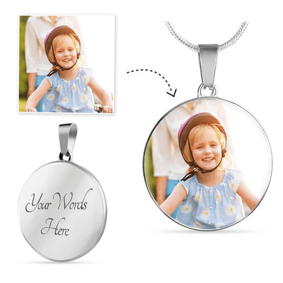 Gift Necklace - Circle - Photo Upload - Special Gift
