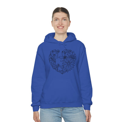 Summer Flower Heart - Unisex Heavy Blend™ Hooded Sweatshirt